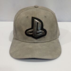 Gray PlayStation Distresses Metal Logo Cap.